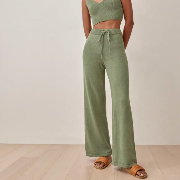 Reformation Nicola Cotton Sweatpant Artichoke - Size M - Picture 1 of 1